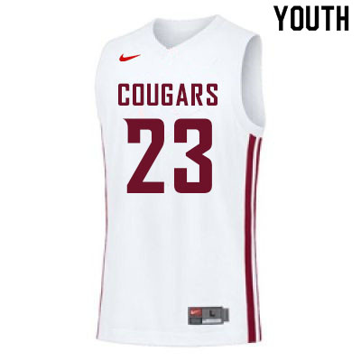 Youth #23 Andrej Jakimovski Washington State Cougars College Basketball Jerseys Sale-White - Click Image to Close